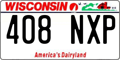 WI license plate 408NXP