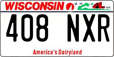 WI license plate 408NXR