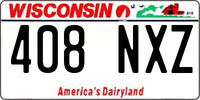 WI license plate 408NXZ
