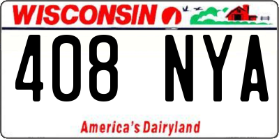 WI license plate 408NYA