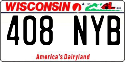 WI license plate 408NYB