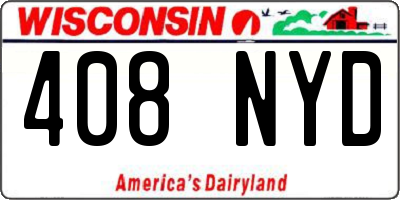 WI license plate 408NYD