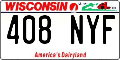 WI license plate 408NYF