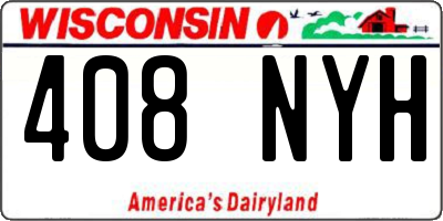 WI license plate 408NYH