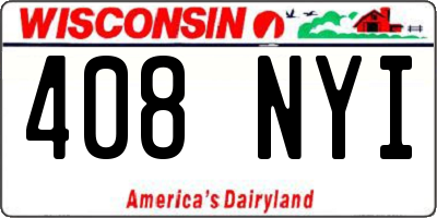 WI license plate 408NYI