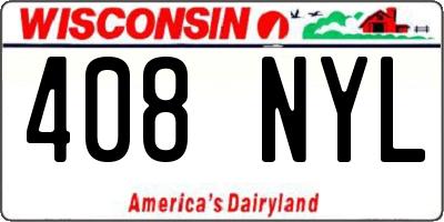 WI license plate 408NYL
