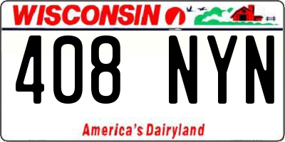 WI license plate 408NYN