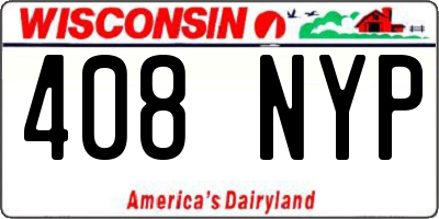 WI license plate 408NYP