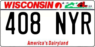 WI license plate 408NYR