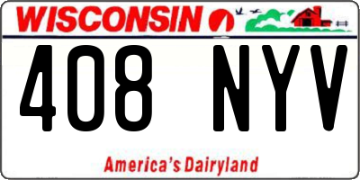 WI license plate 408NYV