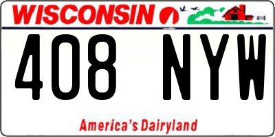 WI license plate 408NYW