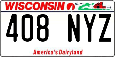WI license plate 408NYZ