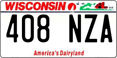 WI license plate 408NZA