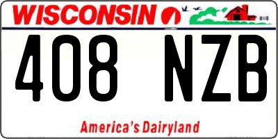 WI license plate 408NZB