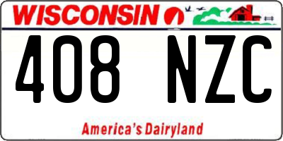 WI license plate 408NZC