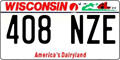 WI license plate 408NZE