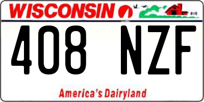 WI license plate 408NZF