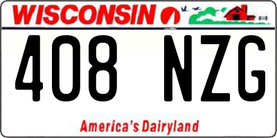 WI license plate 408NZG
