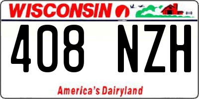 WI license plate 408NZH