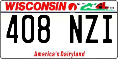 WI license plate 408NZI