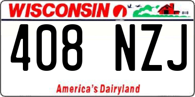 WI license plate 408NZJ