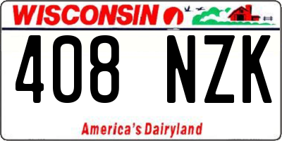 WI license plate 408NZK