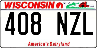 WI license plate 408NZL