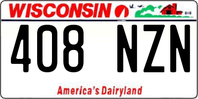 WI license plate 408NZN