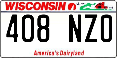WI license plate 408NZO