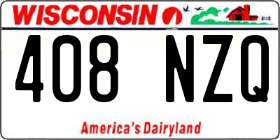 WI license plate 408NZQ