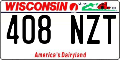 WI license plate 408NZT