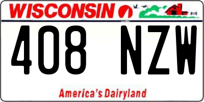 WI license plate 408NZW
