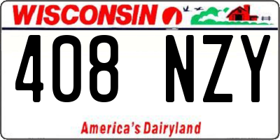 WI license plate 408NZY