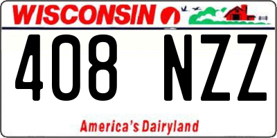 WI license plate 408NZZ