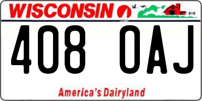 WI license plate 408OAJ