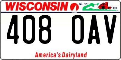WI license plate 408OAV