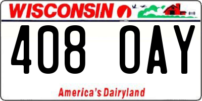 WI license plate 408OAY