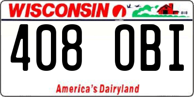 WI license plate 408OBI