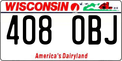 WI license plate 408OBJ