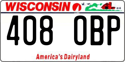 WI license plate 408OBP