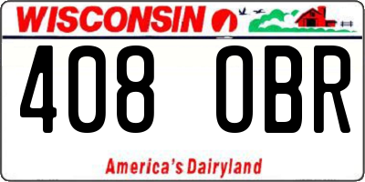 WI license plate 408OBR