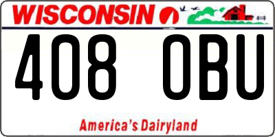 WI license plate 408OBU