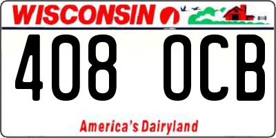 WI license plate 408OCB
