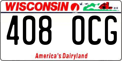 WI license plate 408OCG
