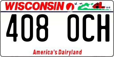 WI license plate 408OCH