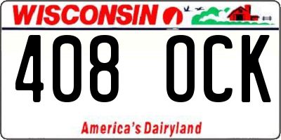 WI license plate 408OCK