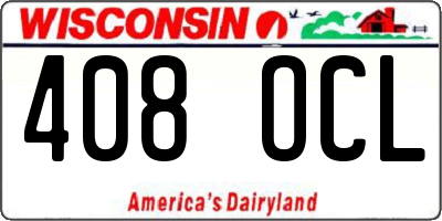 WI license plate 408OCL