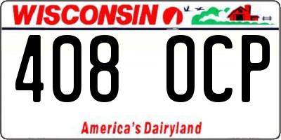 WI license plate 408OCP