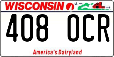 WI license plate 408OCR