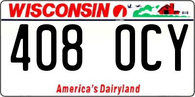 WI license plate 408OCY
